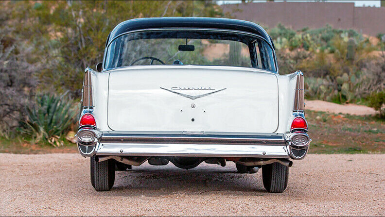 1957 Onyx Black and Imperial Ivory Chevrolet Bel Air/150/210 Sedan