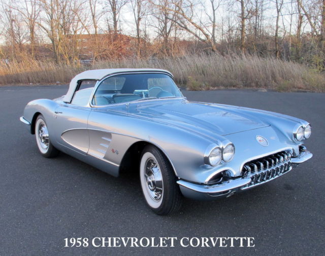 1958 Blue Chevrolet Corvette Convertible