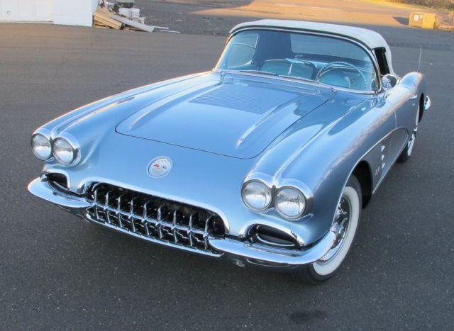 1958 Blue Chevrolet Corvette Convertible