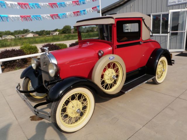 1929 Red Ford Model A Sport Coupe