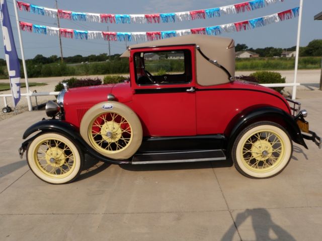 1929 Red Ford Model A Sport Coupe
