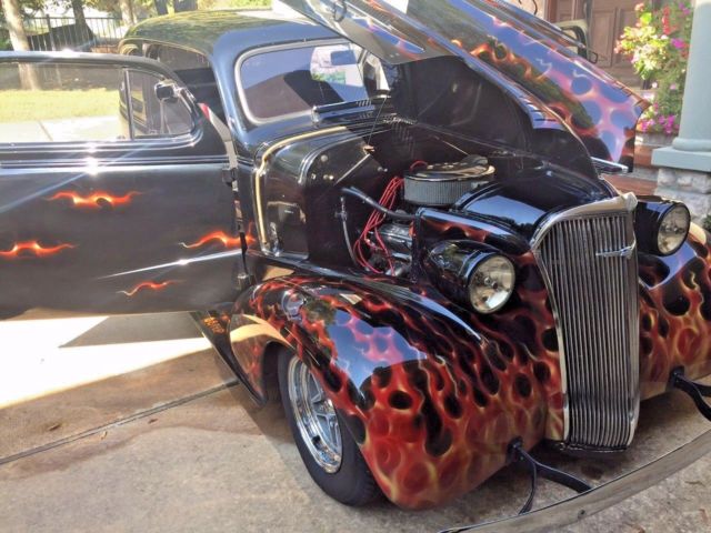 1937 Black Chevrolet 2D Sedan Street Rod, Collector Car, Antique