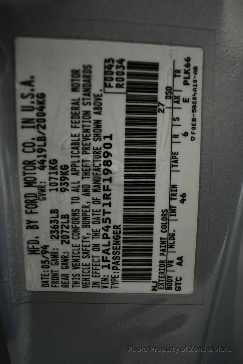 1994 Silver Ford Mustang Convertible