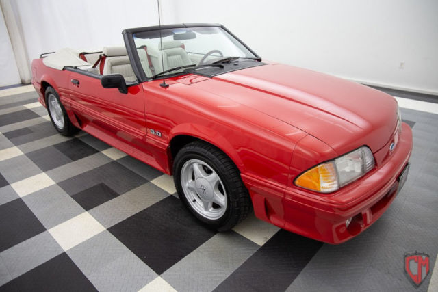1992 Red Ford Mustang Convertible