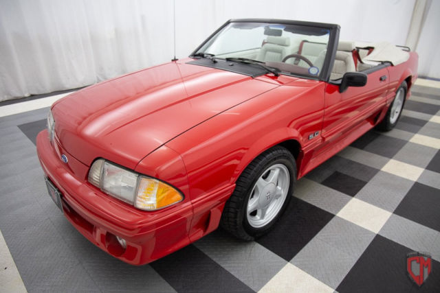 1992 Red Ford Mustang Convertible
