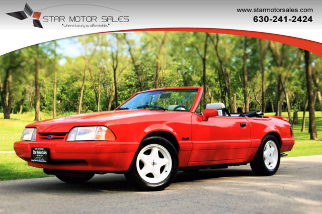 1992 Red Ford Mustang Convertible