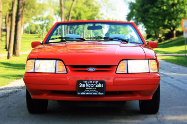 1992 Red Ford Mustang Convertible