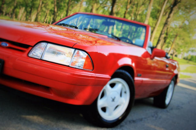 1992 Red Ford Mustang Convertible