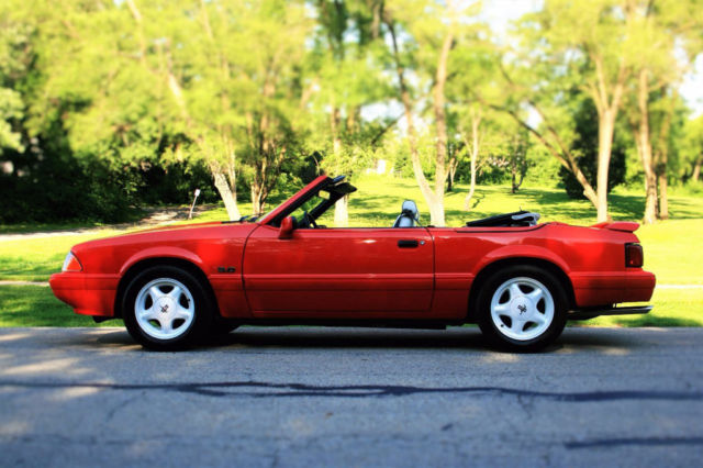 1992 Red Ford Mustang Convertible