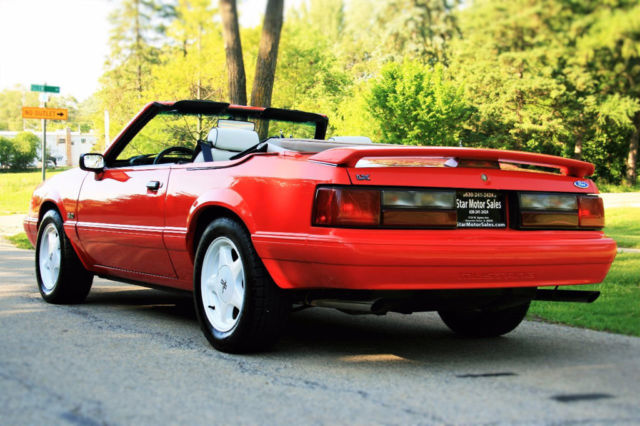 1992 Red Ford Mustang Convertible