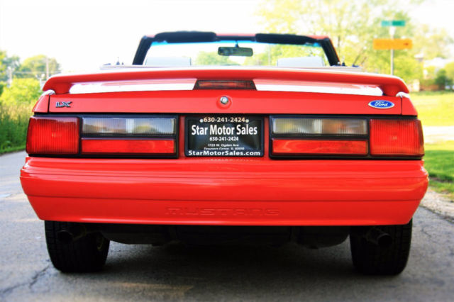 1992 Red Ford Mustang Convertible