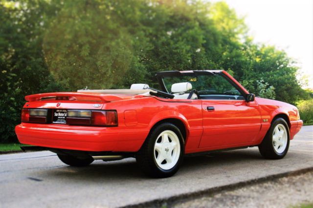 1992 Red Ford Mustang Convertible