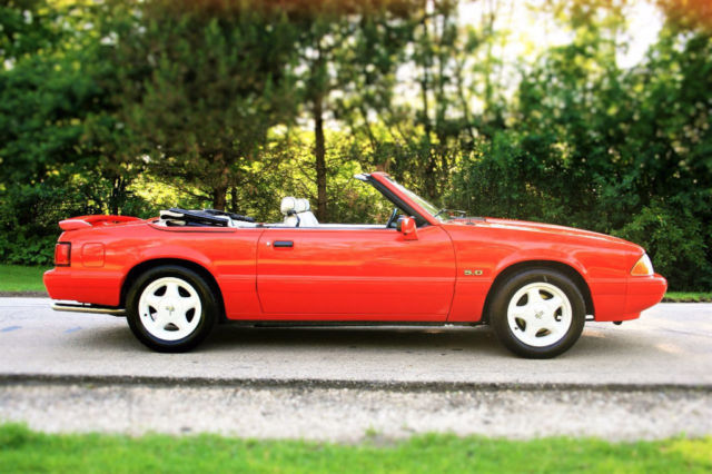 1992 Red Ford Mustang Convertible