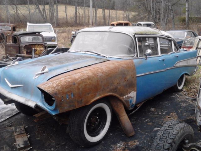 1957 Black Chevrolet Bel Air/150/210 Sedan
