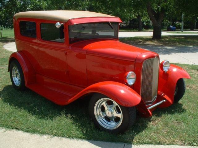 1930 Red Ford Model A 2 dr sedan