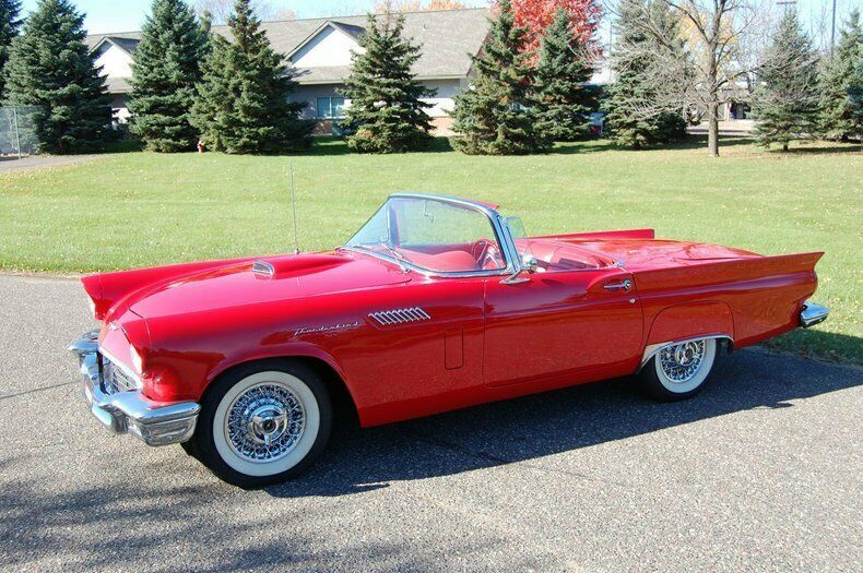 1957 Red Ford Thunderbird Convertible