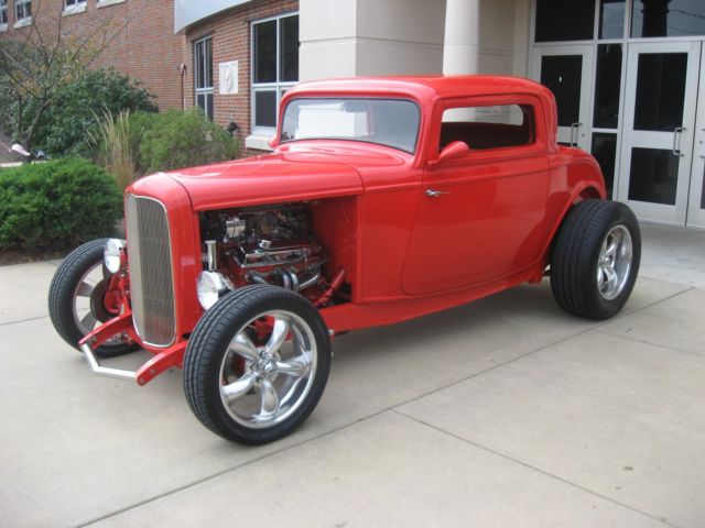 1932 Red Ford Coupe 3 Window Coupe