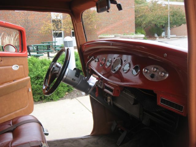 1932 Red Ford Coupe 3 Window Coupe