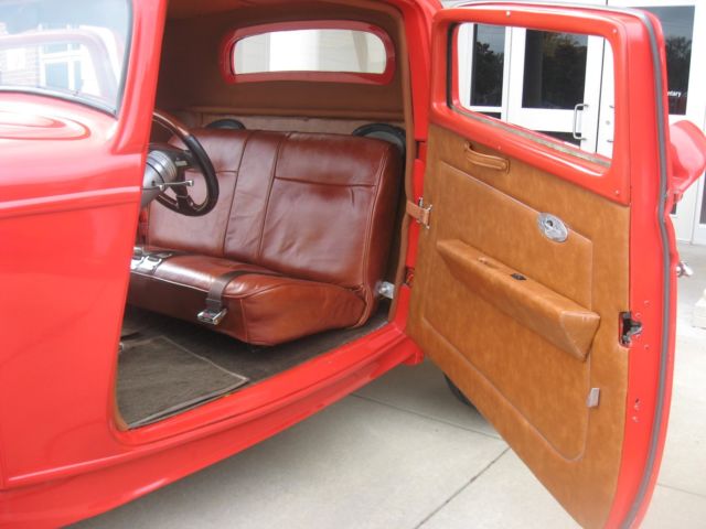 1932 Red Ford Coupe 3 Window Coupe