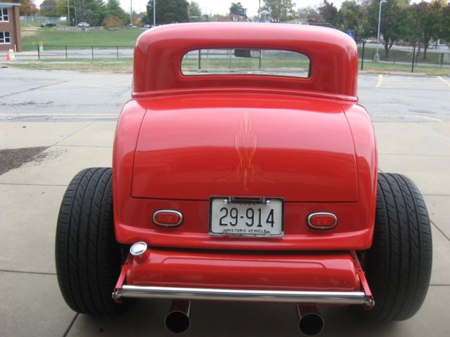 1932 Red Ford Coupe 3 Window Coupe