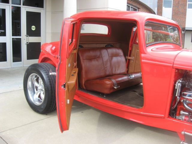 1932 Red Ford Coupe 3 Window Coupe