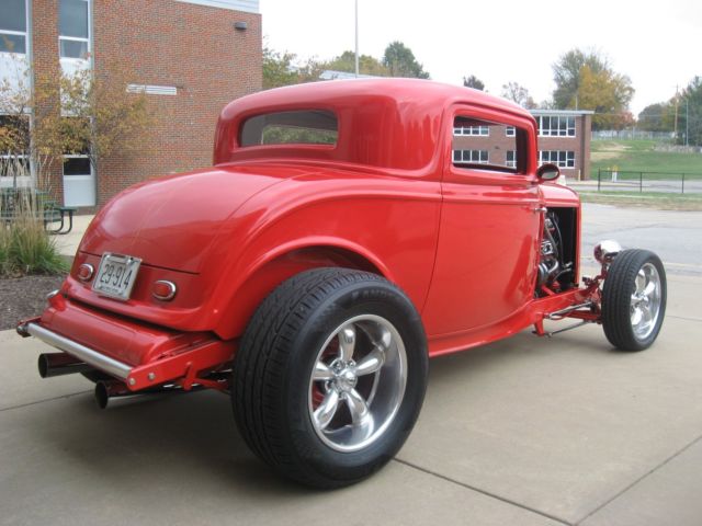1932 Red Ford Coupe 3 Window Coupe