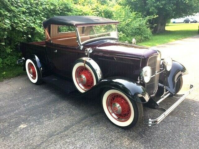 1932 MAROON/BLACK Ford Other Pickups ROADSTER PICKUP