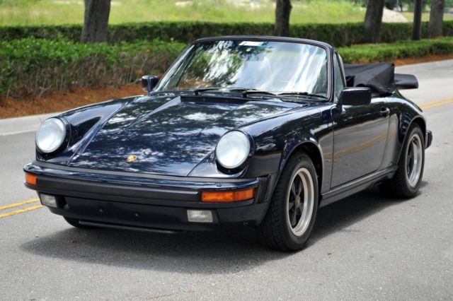 1987 Blue Porsche 911 Convertible