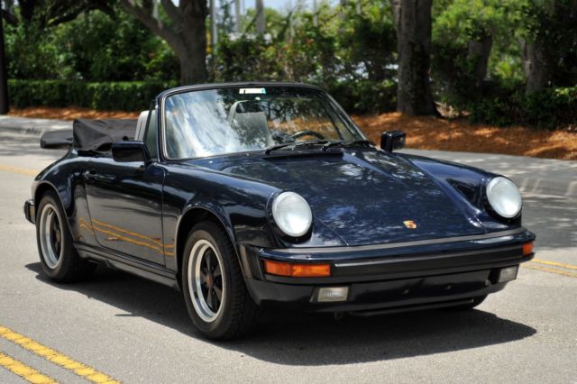 1987 Blue Porsche 911 Convertible