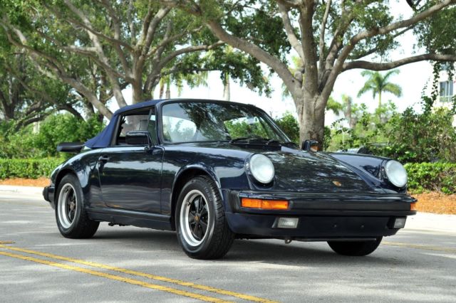 1987 Blue Porsche 911 Convertible