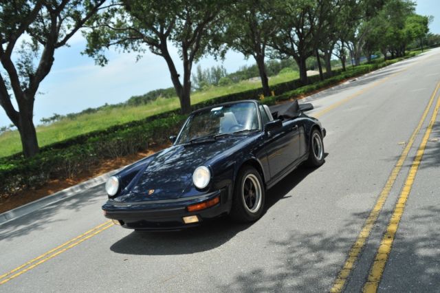 1987 Blue Porsche 911 Convertible