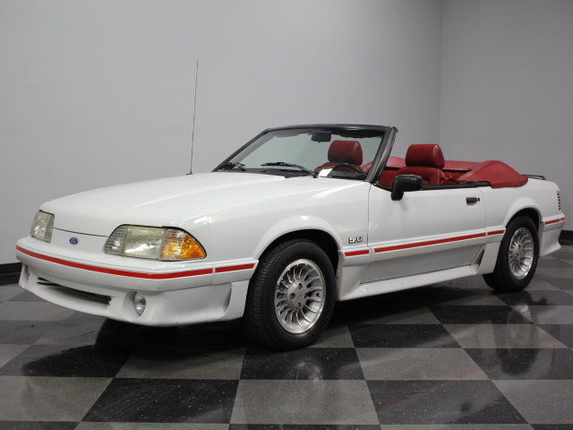 1989 White Ford Mustang Convertible
