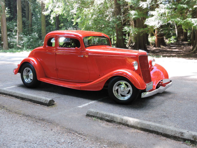 1934 Viper Red Ford 5 Window Coupe - All Steel