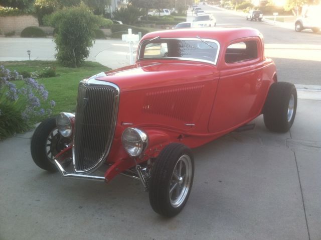 1934 Red Ford Other 3-window coupe chopped