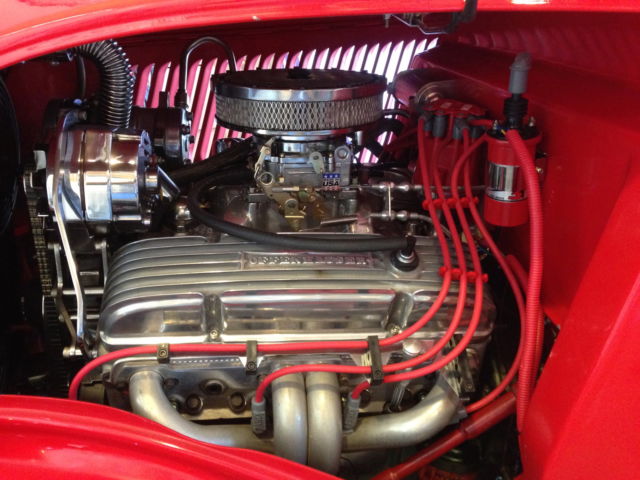 1934 Red Ford Other 3-window coupe chopped