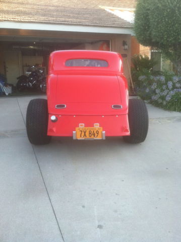 1934 Red Ford Other 3-window coupe chopped