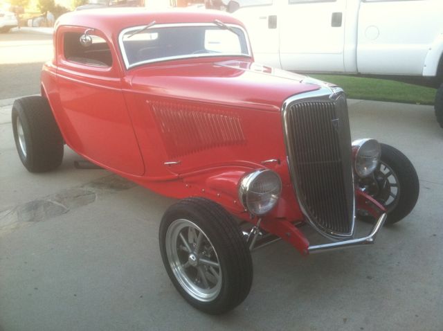 1934 Red Ford Other 3-window coupe chopped