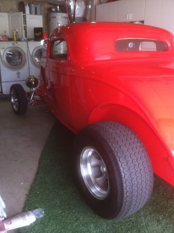 1934 Red Ford Other 3-window coupe chopped