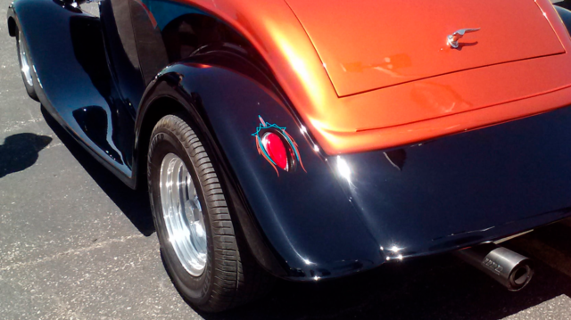1934 Mango Tango/Black Ford 3-Window Coupe Coupe