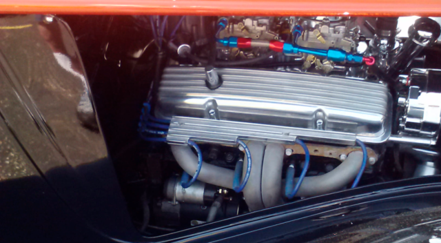 1934 Mango Tango/Black Ford 3-Window Coupe Coupe