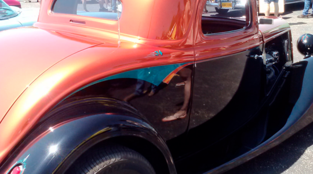 1934 Mango Tango/Black Ford 3-Window Coupe Coupe