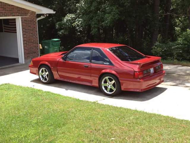 1989 Red Ford Mustang Hatchback