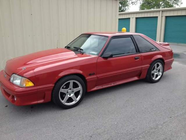 1989 Red Ford Mustang Hatchback