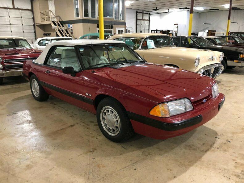1989 Red Ford Mustang Convertible
