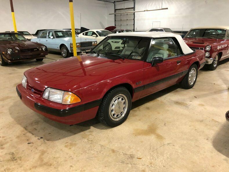 1989 Red Ford Mustang Convertible