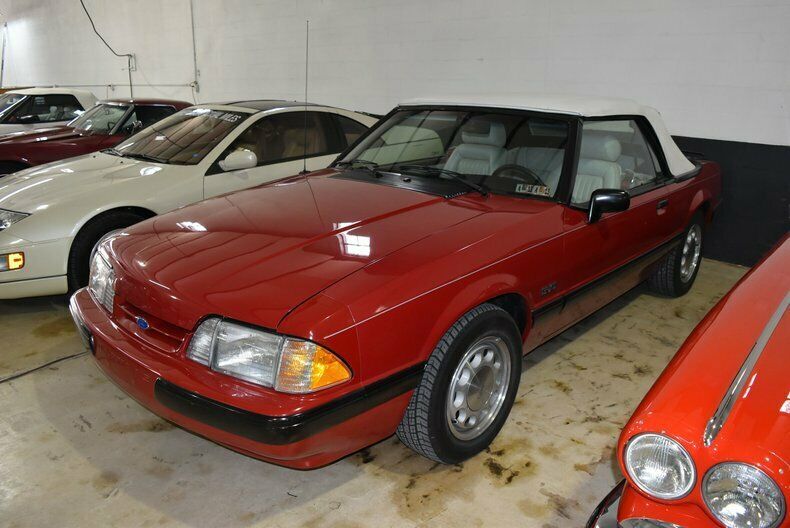 1989 Red Ford Mustang Convertible