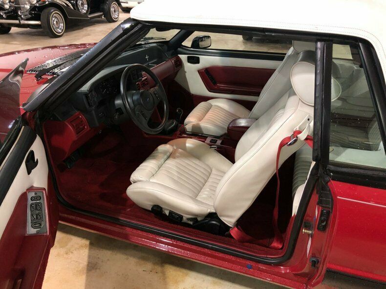 1989 Red Ford Mustang Convertible