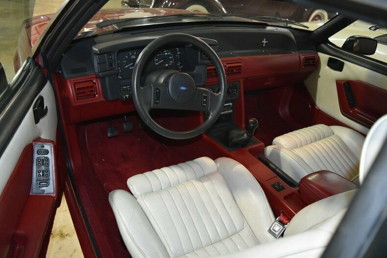 1989 Red Ford Mustang Convertible