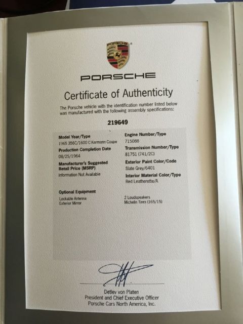 1965 Gray Porsche 356 Coupe