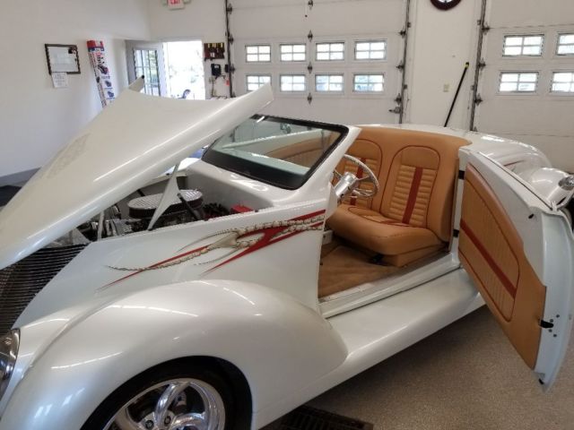 1937 White Ford Custom  Roadster Coupe